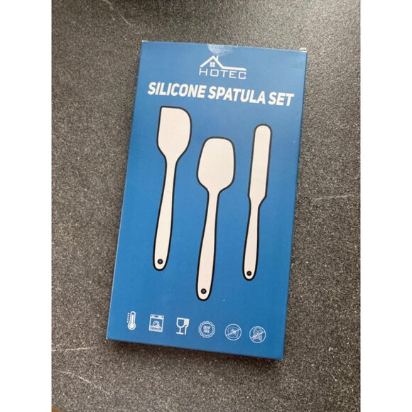 HOTEC Food Grade Silicone Rubber Spatula Set for Baking Heat Resistant Non Stick - Picture 3 of 10